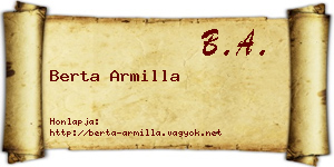 Berta Armilla névjegykártya